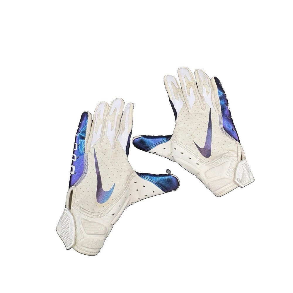 Nike Vapor Jet 6.0 Football Gloves Blue Iridescent Mens Size L